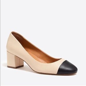 J Crew black capped heels 🤤